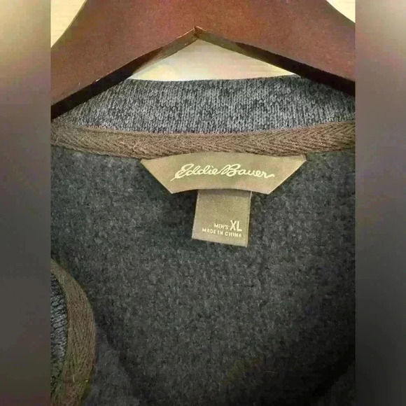 Eddie Bauer Sweatshirt size XL 1/4 button pullover blue - Picture 4 of 6